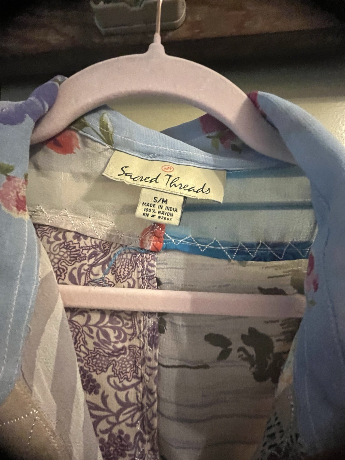 Sacred Threads Patchwork Blouse Small/Medium - image 2