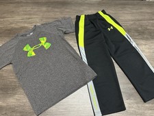 Under Armour UA tech Big Logo Outfit Boys Sz Small Shirt Sz 6 Pant