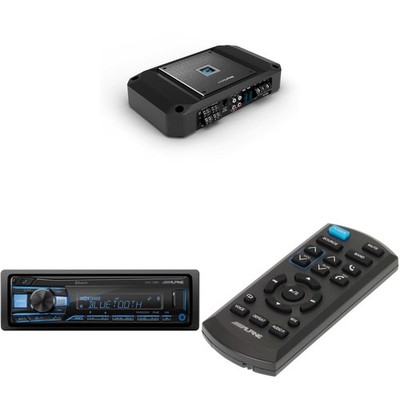 Alpine UTE-73BT, RUE-4360 Remote with R2-A60F R-Series 4 Channel Amplifer