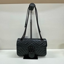 Gucci So Black All Leather Marmont 26 Shoulde...