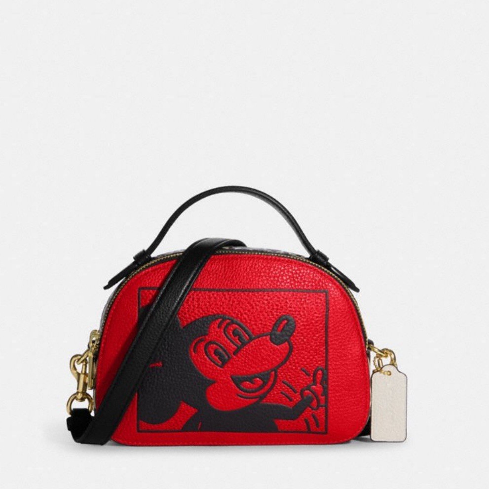 あ*み様 COACH ミッキーマウス ボディバッグ レッド Disney x Coach Red Tote Bag with Mickey Mouse on Roller Skates
