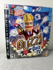 Buzz! Quiz TV (PlayStation 3 PS3) 4 Controller Bundle Complete Tested Ships Fast