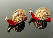 L'OBJET Snail Gold Enamel Set of 2 Card Holder RARE MUST SEE !!!