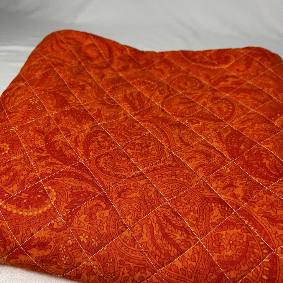 Tecido laranja pré-acolchoado 2 jardas 42” lado largo 1 lado liso 2 listras - Imagem 2 de 4