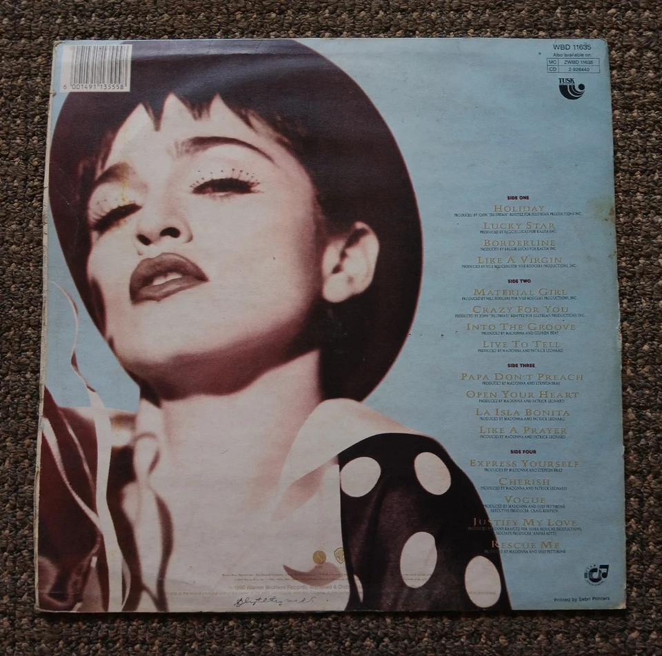 Madonna SUPERB RARE Zimbabwe Promo, Immaculate, 2 LP, Prince Bowie Duran Mode - Image 2 of 4