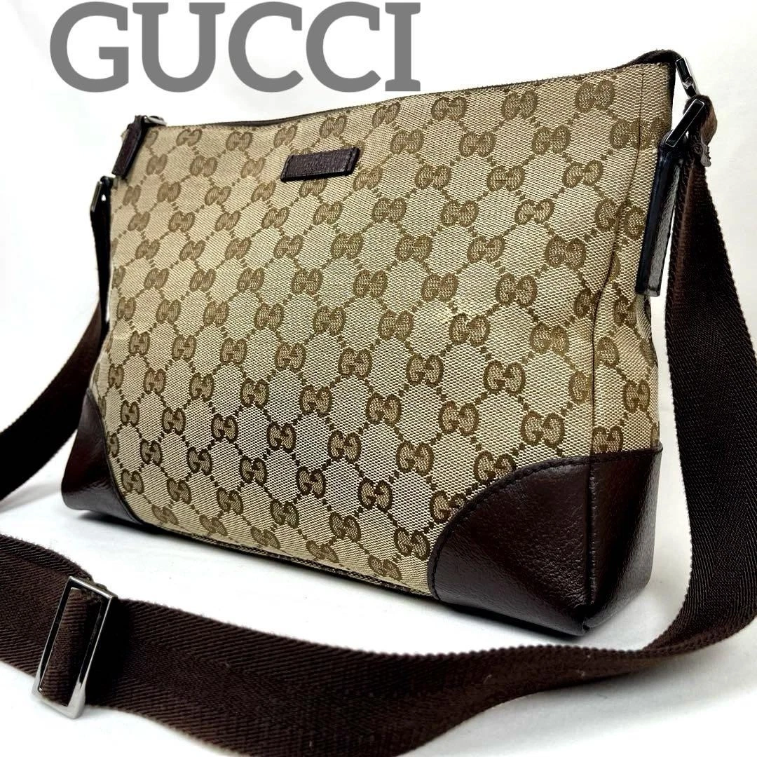 Gucci Sac à Bandoulière Sacoche Gg Toile Cuir Logo Plaque m2_0417