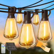 25FT Solar String Lights Outdoor Waterproof LED Patio Lights with Remote