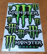 Monster Energy Drink Sticker Sheet Of 9 Stickers 7x10.5