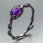 Jewellery gem Natural Amethyst Ring 925 Sterling Silver Size 8.5 /R465736