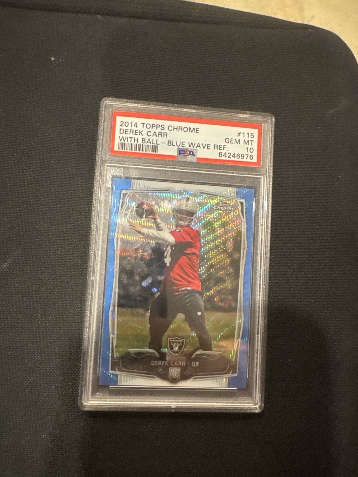 2014 Topps Chrome - Derek Carr #115 Blue Wave Refractor (RC)