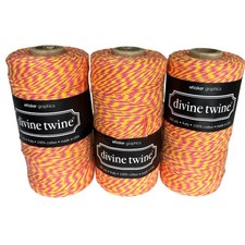 NEW Pack 3  Bakers Twine USA Made 100 Cotton 240 Yards, 4 PLY Orange Pink NWT