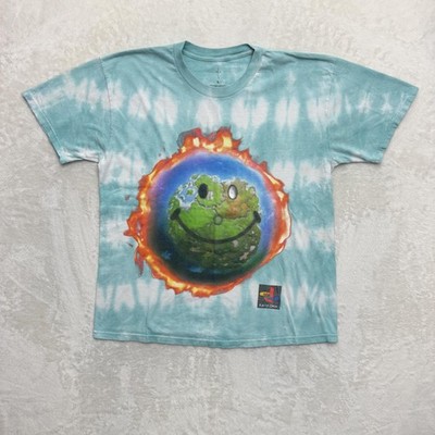 Cactus Jack Fortnite PlayStation Shirt Mens Large Tie Dye Smiley Travis Scott