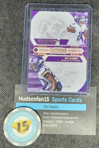 Justin Jefferson Jeff Gladney 2020 Panini Contenders Round Numbers #RN-JG 10/149