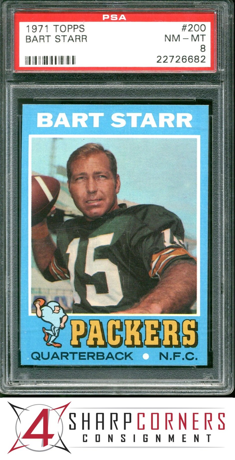 1971 TOPPS #200 BART STARR PACKERS HOF PSA 8