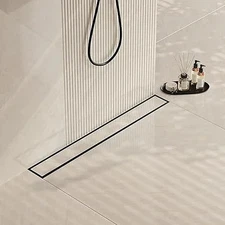 Neodrain 48" Gold Linear Shower Drain Stainless Steel 2-in-1 Tile Insert