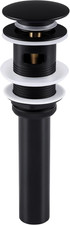 Bathroom Sink Drain with Overflow, Pop up Drain Sink Stopper Matte Black, All Me