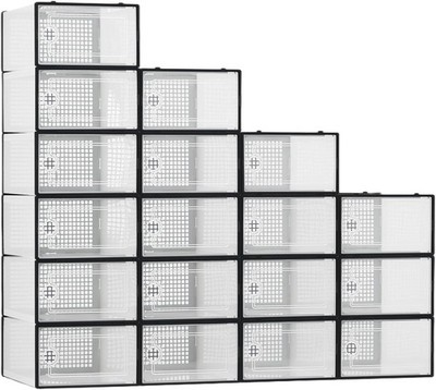 Schuhbox-Set Schuhkarton Schuhkasten Aufbewahrung stapelbar Set mit 18 Boxe