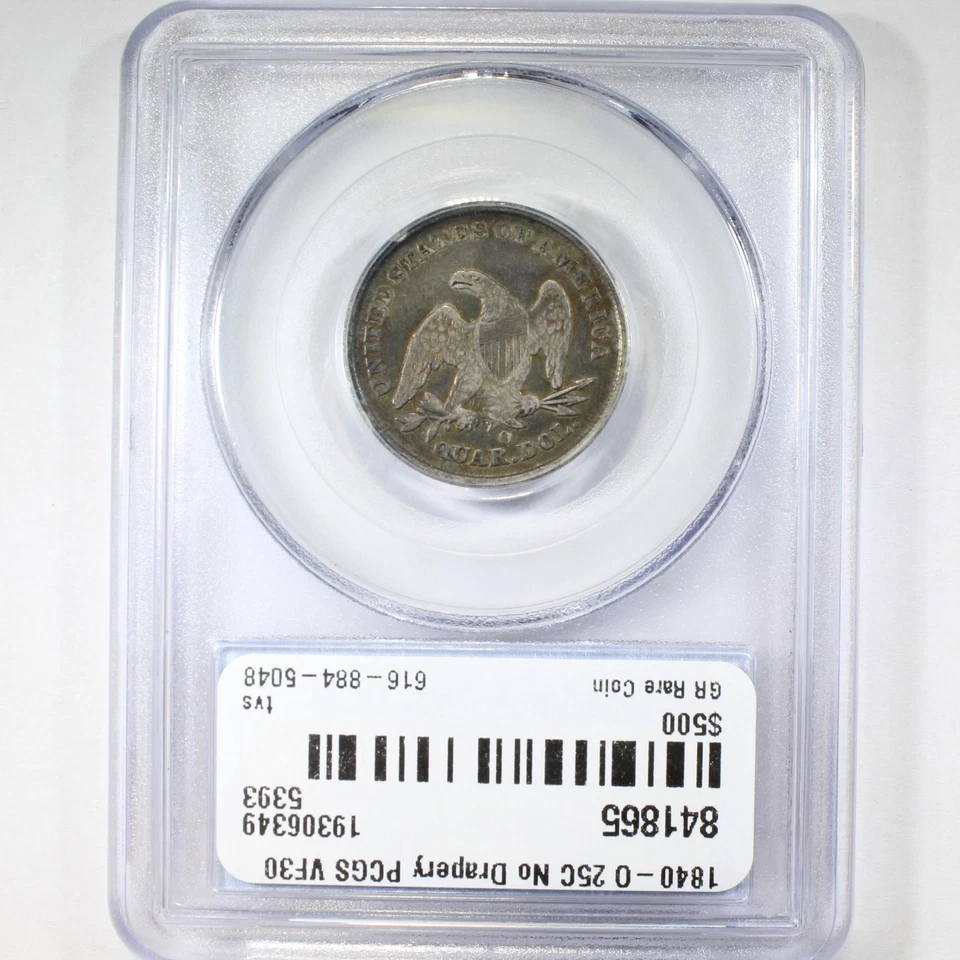 1840-O 25C No Drapery PCGS VF30 - Liberty Seated Quarter - Image 2 of 4