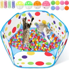 Palksky Ball Pit with 210 Balls & 4 Spring Toys Indoor Cat Play Enrichment