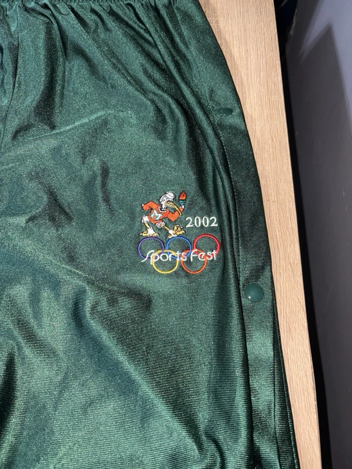 Pantalones de chándal Augusta Sportswear SportsFest 2002 verdes a presión adultos grandes hechos en EE. UU. Foto 3 de 4