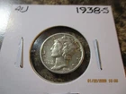 1938-S MERCURY SILVER DIME AU         SS