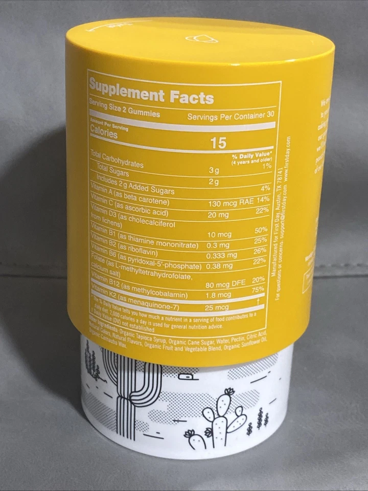 2 gomitas multivitamínicas diarias para niños PRIMER DÍA A, D3, B6, B12, C, K2 caducidad 01/06/2026 Foto 3 de 4