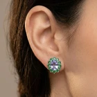 Luminous Color Change Alexandrite 5.60Ct 925 Sterling Silver White Gold Earrings