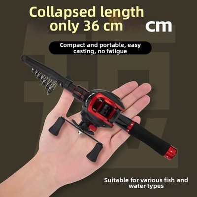 Carbon Telescopic Fishing Rod 1.6-2.1m Medium Power 36cm Collapsed Length