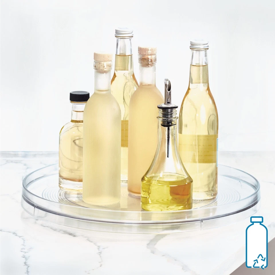 14.5 Inch Clear Rotating Lazy Susan Organizer For Kitchen Refrigerator Pantry - Image 4 of 4