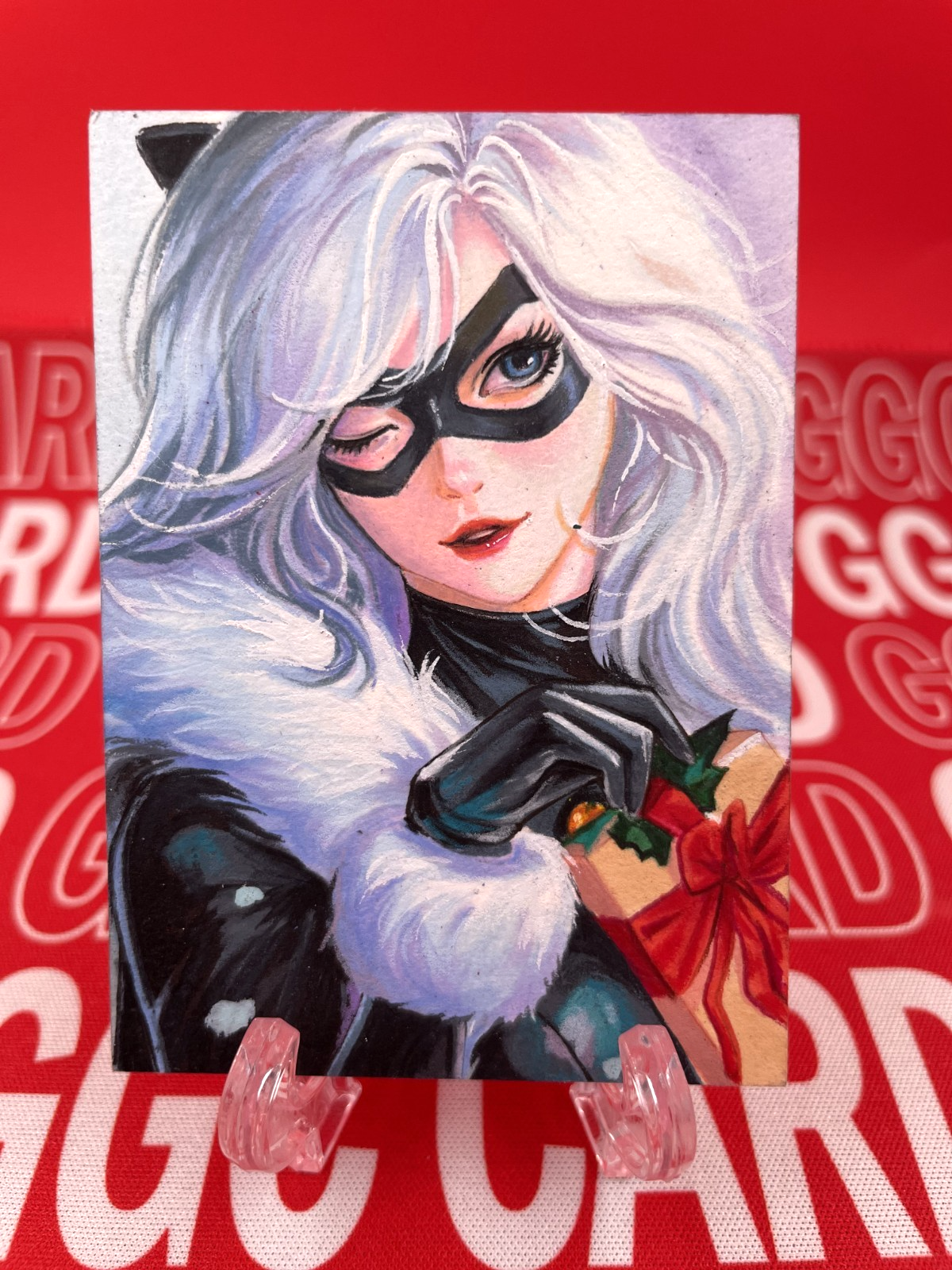 【Christmas Limited】GGC Studio Marvel Black Cat Artist Auto Sketch Card 1/1