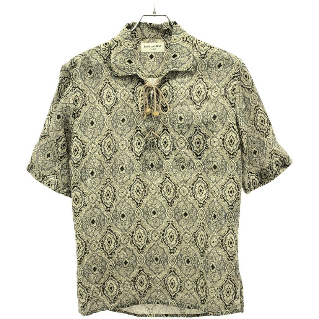 CAMICIA SAINT LAURENT PARIS 19SS PAISLEY JACQUARD STRINGATA MANICA CORTA usata MESC 0