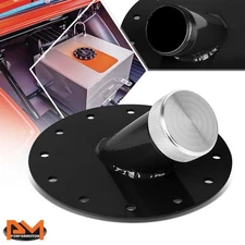 45 Degree Bolt-On 1.5" Remote Fast Fill 2.75" Fuel Cell Filler Neck W/ Cap Black