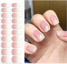 20 Semi Cured Gel Nail Strips With Gel Nail Stickers for Uv/Led Manicure Lamps