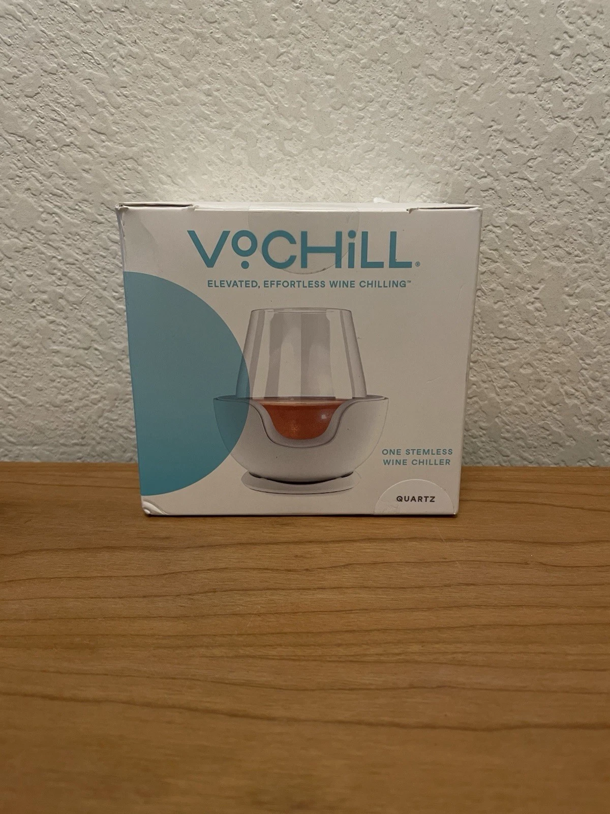 NEW VoChill Personal Stemless Wine Chiller Quartz Fits Up To 3.75" SEALED