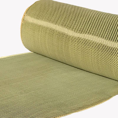 12 in X 1 Ft- Carbon Fiber Aramid Fabric - Yellow - 3K - 240G/Meter - Twill Weav