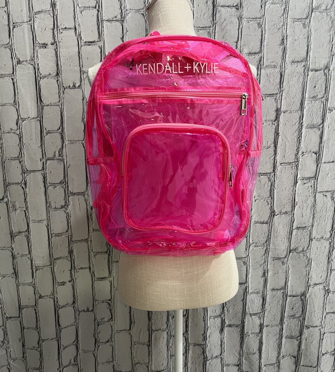 Kendall + Kylie Backpack Clear PVC Pink Great for Gift ? | eBay display picture 3