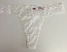 Victorias Secret Sexy White Lace Waist VS Thong Size XL Low Rise Cotton NEW