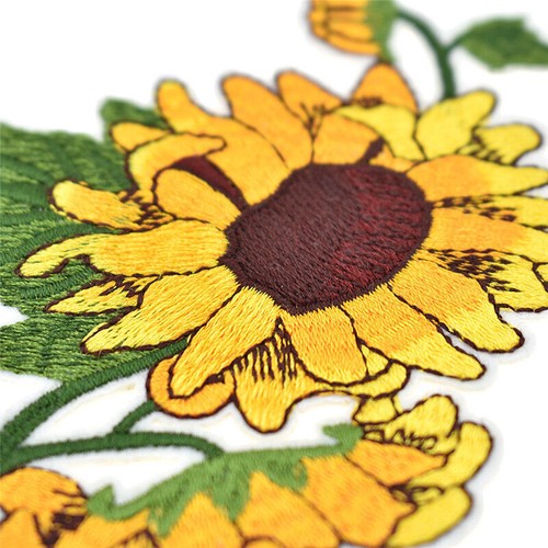 Embroidered Sunflower Patches Sewing On Clothes Coats Bags Appliques DIY Decor - Picture 4 of 4