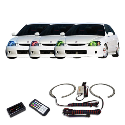RGB Multi Color Bluetooth Headlight Halo kit for Honda Civic 96-98