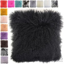 Snugrugs - Mongolian Long Curly Wool Sheepskin Cushion / Pillow & Cushion Inner