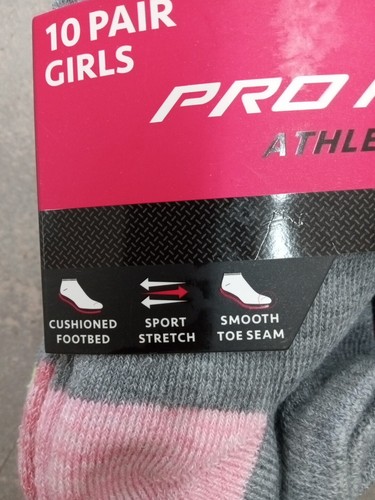 Pro Player Athletic Low Cut Girls Footies Size 10.5-4 Shoe Size 10 Pair - Picture 4 of 4