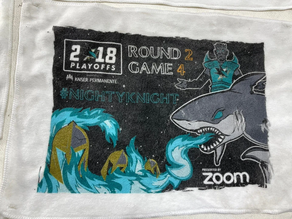 San Jose Sharks 2018 Playoffs 4 Rally Towels Vegas Golden Knights Anaheim Ducks - Image 3 of 4