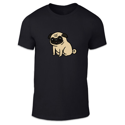 Cute Cartoon Pug Adult Unisex T Shirt - Pet Dog Puppy Pal