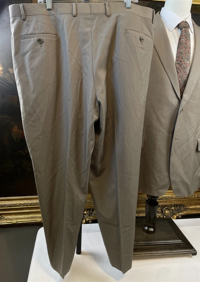 Traje Joseph & Feiss 48R 42 x 28 2 piezas 100 % lana topo rayas 2 botones Foto 3 de 4