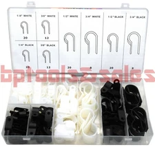 120pc Nylon Cable Clamp Assortment Set Flexible Clamps Secure Cables Wires Pipes