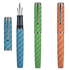 Hongdian A9 Fountain Pen Large #8 Fine Nib Ebonite Feed Moire Pattern Unique Pen