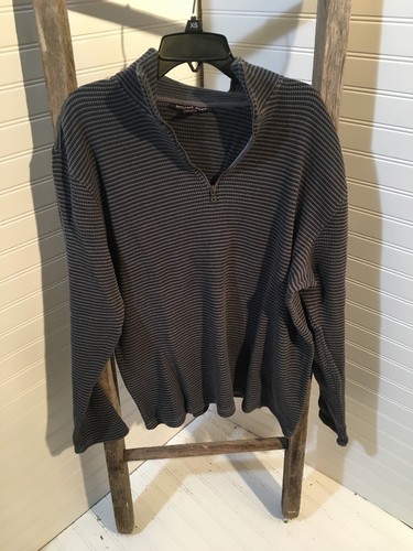 Michael Kors Men’s Half Zip 100% Cotton Sweater Size Large Gray 306 - Picture 1 of 12