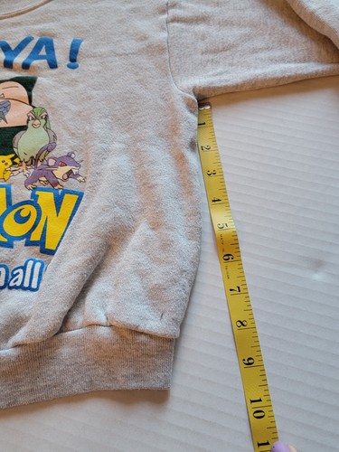 Pokemon Crew Neck Gray Sweatshirt 90s Gotta Catch 'Em All Child Size 7 Vintage - Picture 19 of 20