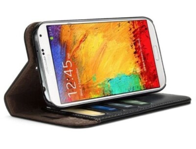 iLuv Samsung Galaxy Note 3  Schutzhülle aus echtem Leder, Schwarz