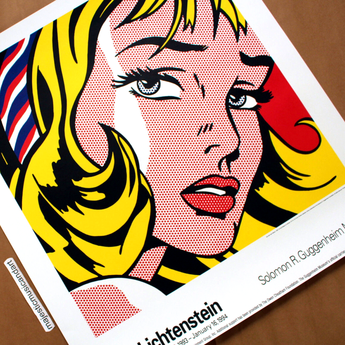 ORIGINAL 1993 ROY LICHTENSTEIN EXHIBITION POSTER GUGGENHEIM MUSEUM